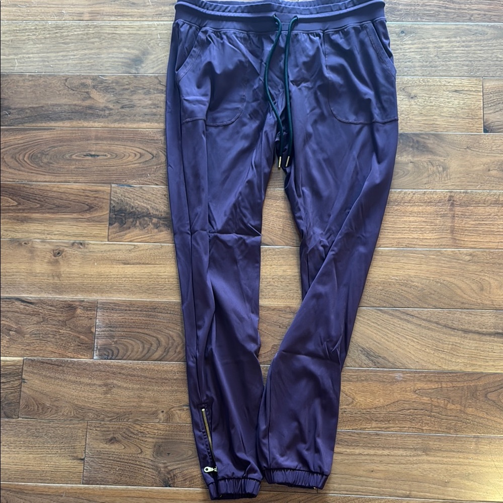 ZYIA Purple Track Pants with Elastic Cuffs and Relaxed Fit